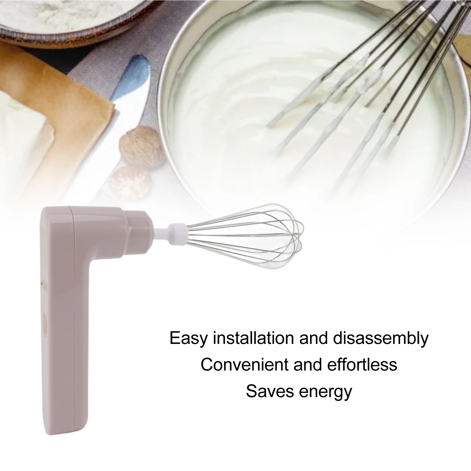 Electric Egg Beater 800mah Rechargeable Cordless Hand Blender Efficient Handheld Stick Mixer for Making Coffee Baking Bread