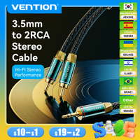Vention RCA Cable 2RCA to 3.5mm Hi-Fi Tinned Braided RCA to AUX Audio Cable For DJ Controller Speaker Turntable TV Car Stereo