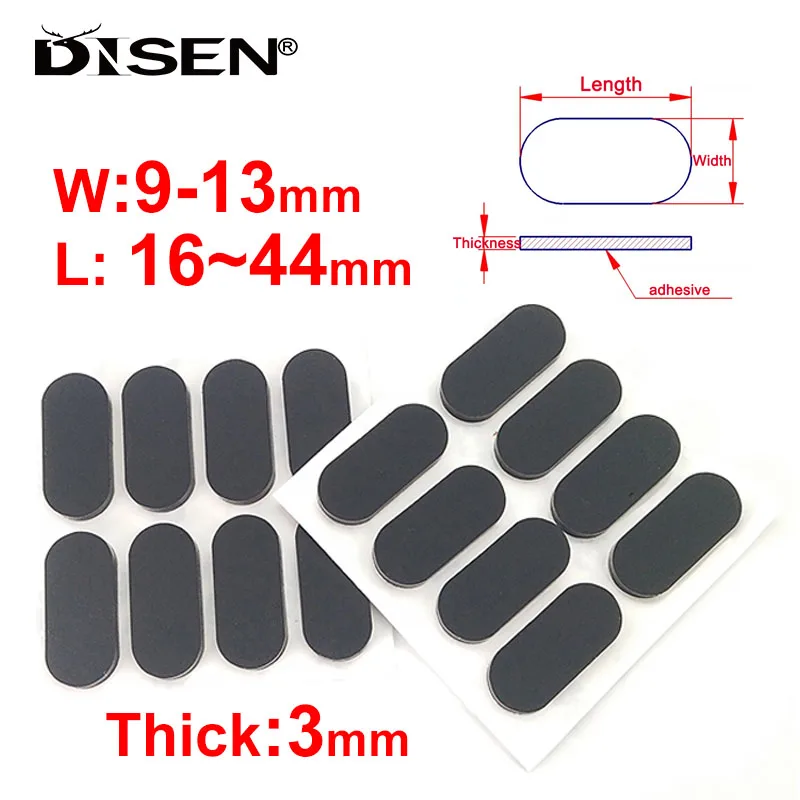 5PCS Self Adhesive Shockproof Rubber Feet Pad Silicone Rubber Oval Mat Environment Friendly Anti Slip Silicone Pad Thick 3mm