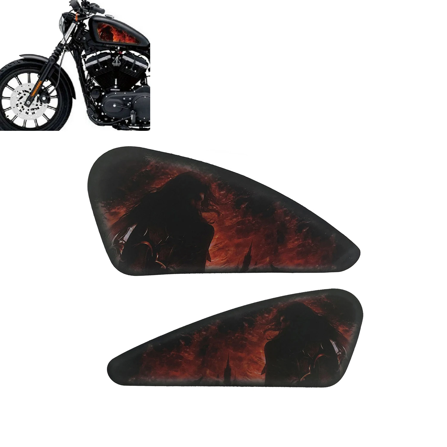 3D Waterproof Fuel Gas Tank Sticker Decal For Harley Sportster XL 883 1200 48 72 Softail Dyna Cafe Racer Street Tracker Chopper