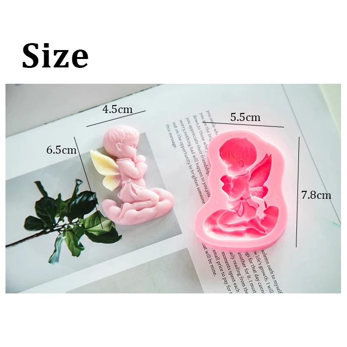 DIY Angel Shape Resin Plaster Clay Silicone Mold Handmade Craft Fondant Mould Baking Accessory