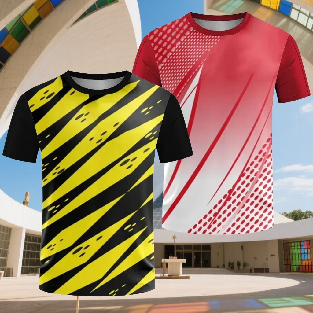 

Новая спортивная футболка для отдыха для взрослых и детей, свободная быстросохнущая дышащая футболка с короткими рукавами и 3D принтом, уличный модный топ