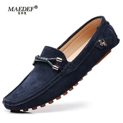 MAEDEF Men Casual Shoes Breathable Leather Loafers Business for Men Driving Moccasins Comfortable Slip on Shoe