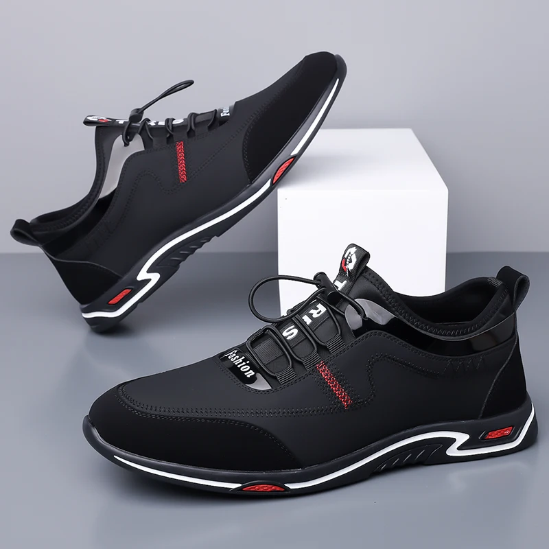 

Mens Sneakers 2025 New Lace Up Business Casual Shoes Snug Cushioned Daily Wear Fashion Leather Walking Shoes for Men