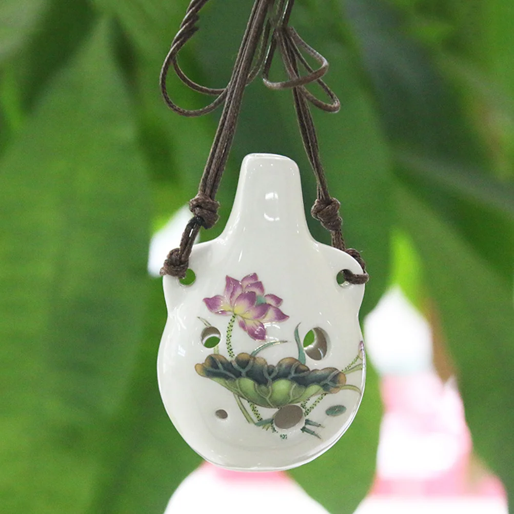 

Beginner Flower Ocarina Ceramic Practice 6-Hole Instrument Creative Design Uniform Sound Beginner Ocarina