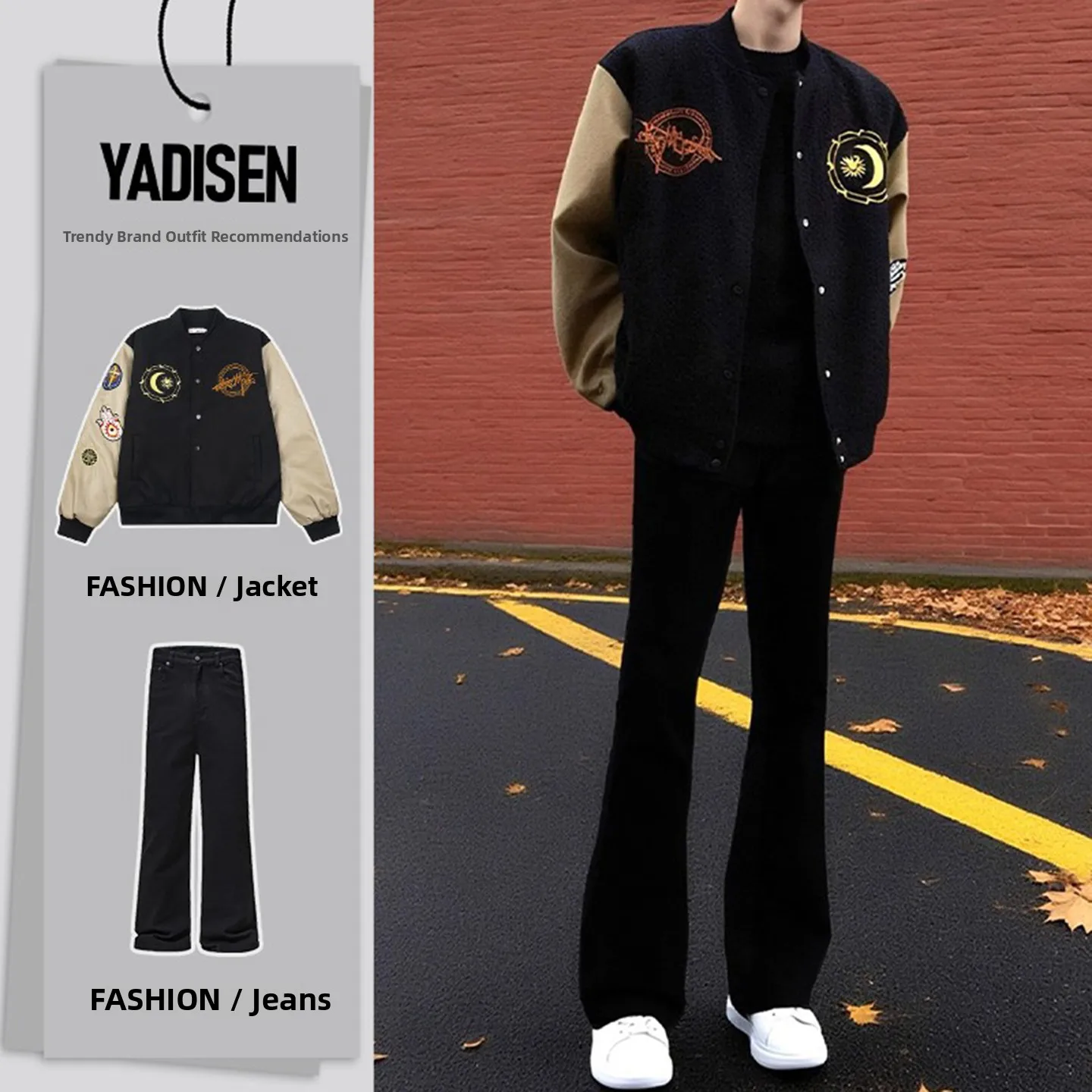 

Cleanfit Bla Men's Flared Jeans Straight Cut Slimming Vibe American Sle Autumn Faion Set Teenager Long Sve Pants