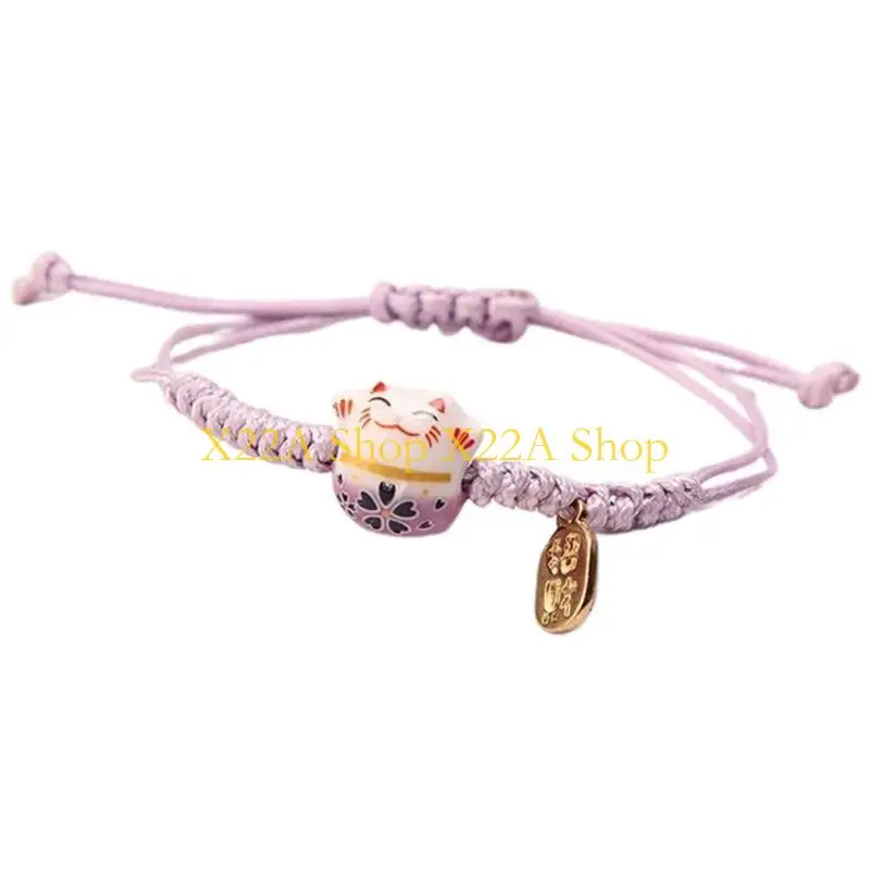 Unique Braid Lucky Bracelet Chinese Jewelry Maneki Neko String Bracelet