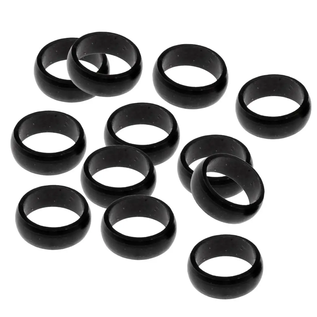 12 Pcs Premium Sharft Protect Flights O Rings Accessory - Black