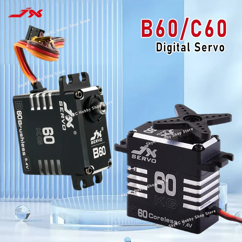 JX B60 C60 كامل المعادن فرش السيارات سيرفو RC 8.4 فولت 60 كجم عزم دوران عالي أجهزة رقمية ل RC سيارة نموذج الطائرات الروبوتية الذراع الزاحف #2