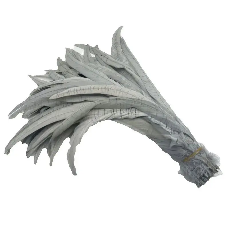 Grey Wholesale Natural Rooster Tail Feathers 25-45CM /10-18inch 100pcs Plumes DIY Cock Clothing  Accessories Party