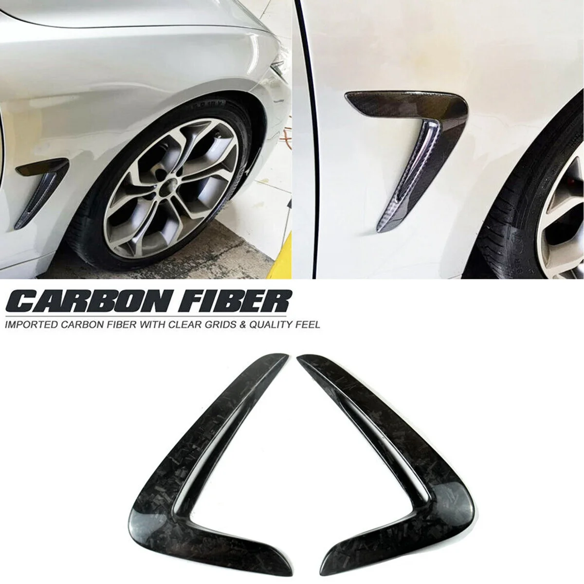 

Classy-Car Side Wing Air Flow Fender Grille Intake Vent Trim Real Carbon Fiber For BMW F32 F33 F36 4-Series 2014-2020