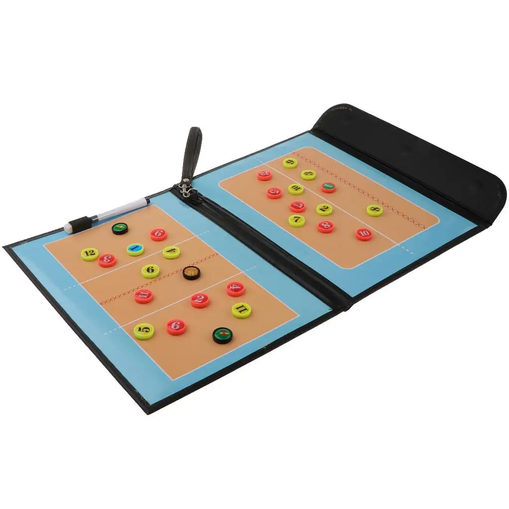 Foldable Volleyball Coaching Board w/ Pen Tool Training Equipment
