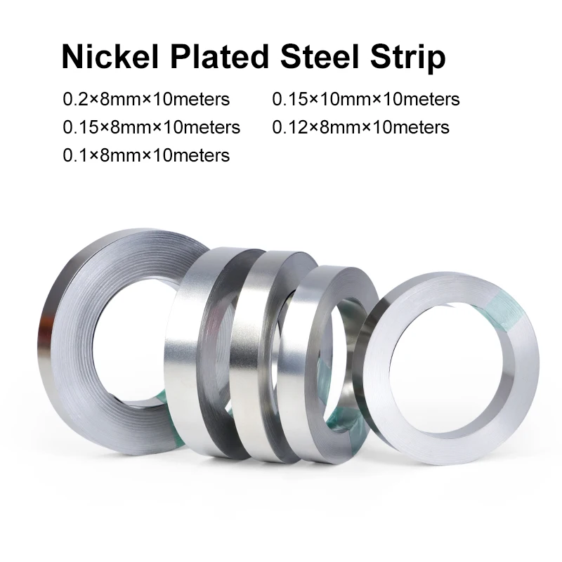 Nickel Plated Strip 18650 Li-ion Battery Nickel Sheet Plate Connector 0.1~ 0.2mm Steel Belt Spot Welding Machine Battery Welder