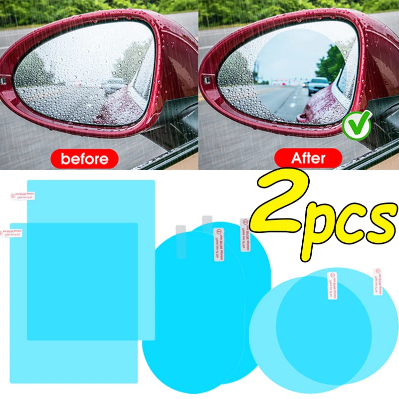 1/2pcs New Car Waterproof Anti-fog Film Mirrors Windscreen Anti-rain Protection Membrane Auto Exterior Protection Accessories