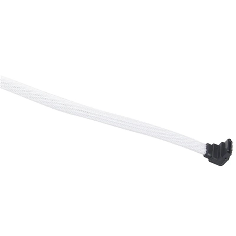 FULL-8 Buah 50CM SATA 3.0 III SATA3 7Pin Kabel Data Sudut Kanan 6 Gb/s Kabel SSD HDD Kabel Data Hard Disk dengan Lengan Nilon