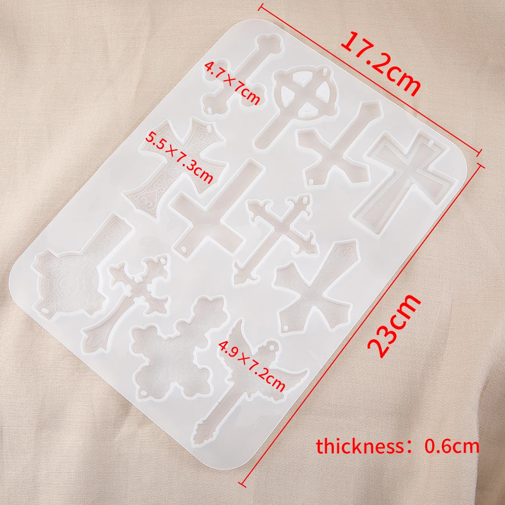 Cross Pendants Resin Mould Silicone Mold for DIY Jewelry Making Pendant Keychain Necklace Crystal Crafts Casting Tools