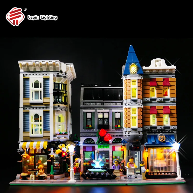 Kit luce LED fai-da-te per Set di blocchi quadrati di montaggio LEGO10255 (solo luce a LED, senza modello di blocchi)