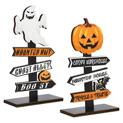 Halloween Kürbis Geist Holz Tisch Ornament Handwerk Halloween Home Tisch dekoration liefert Halloween Party Kinder Geschenk bevorzugungen