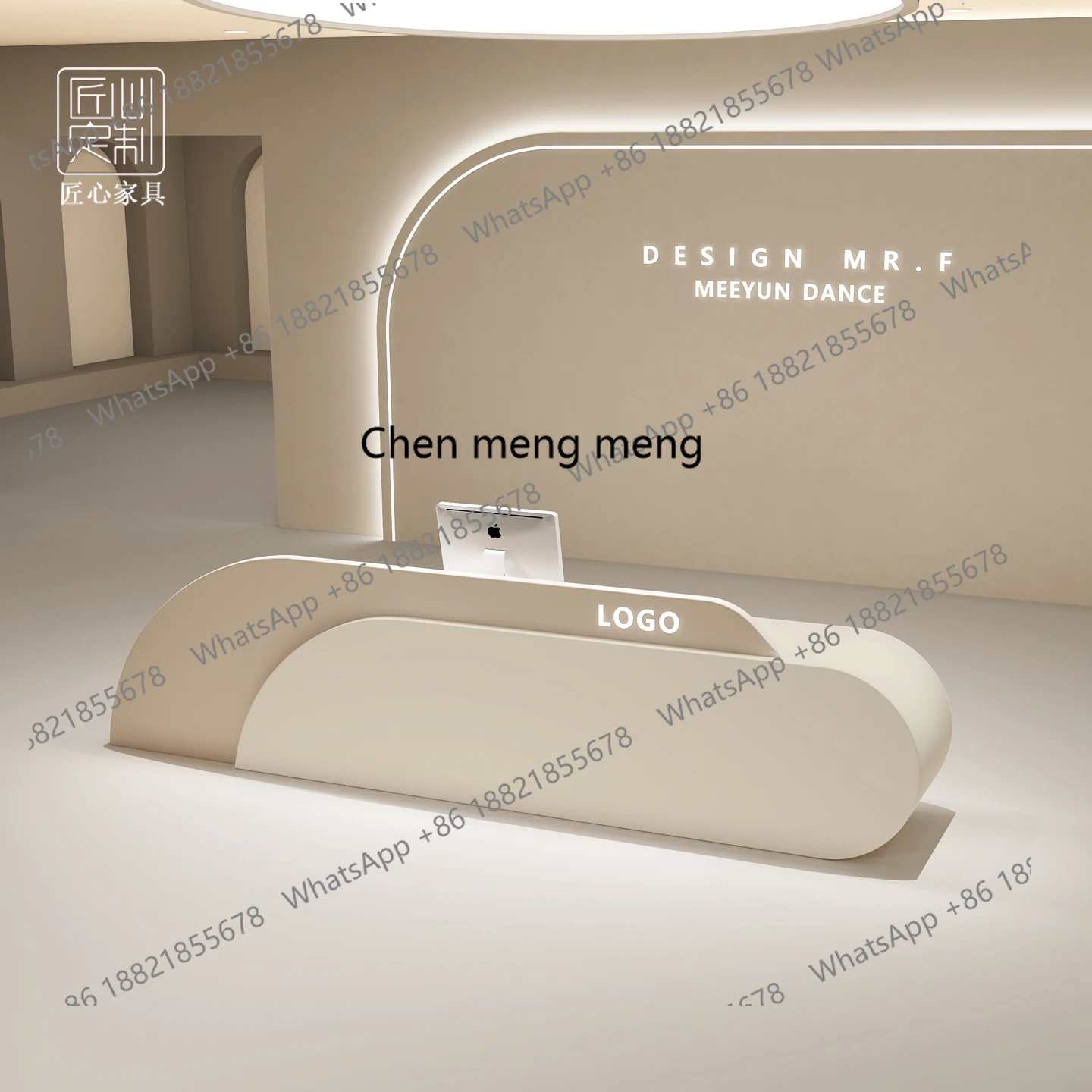 Strona kasy w salonie kosmetycznym Sklep odzieżowy Bar prosty nowoczesny recepcja firmy Recepcja hotelu w stylu lekkiego luksusu