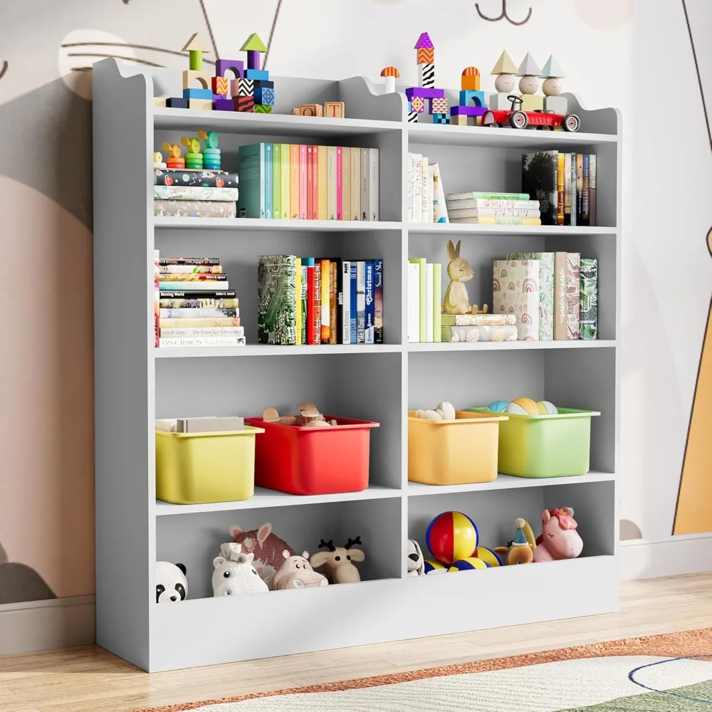 

Bookshelf, Cube Toy Storage Organizer, Toddler Bookcase Storage Cabinet for Playroom, Bedroom, Kids Room, Living Room, Nursery