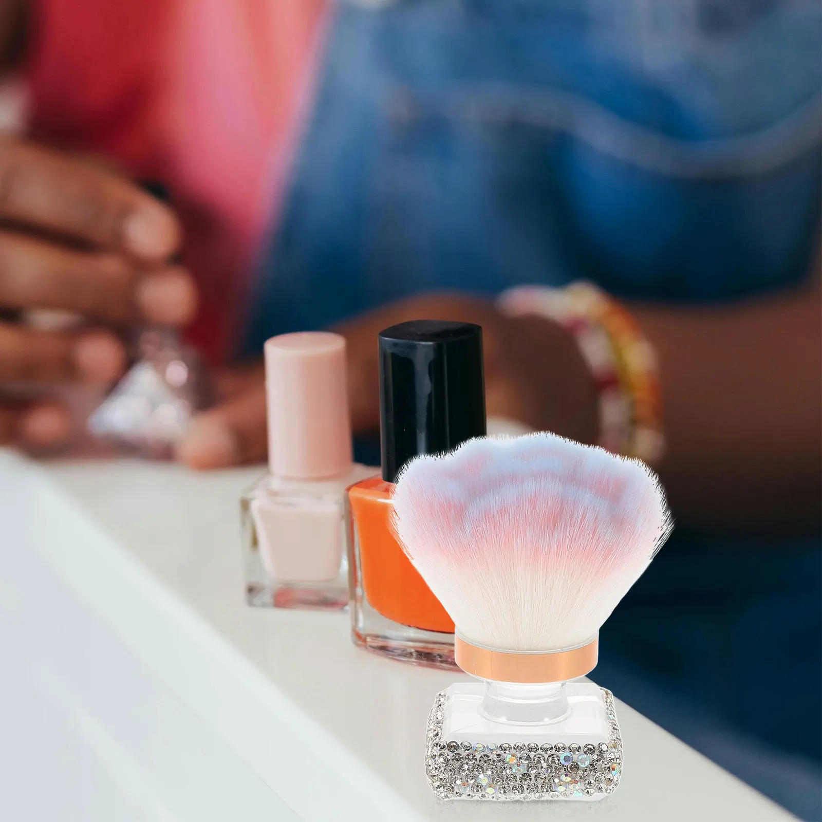 

Rose Nail Dust Brush Powder Foundation Makeup Manicure Tool Aromatic Round Head Cleaning Brush For Acrylic Nails Pedicure