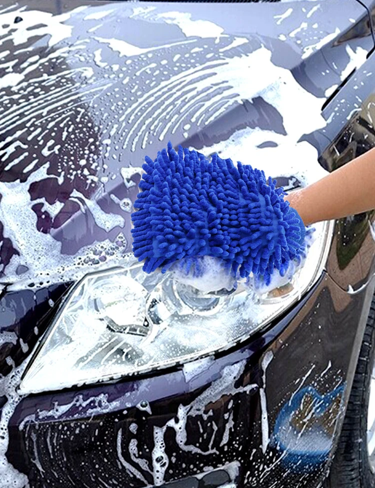 

Car wash and scrub double-sided Chenille gloves coral polyps plus fleece thickened car rag Car wash beauty cleaning tools