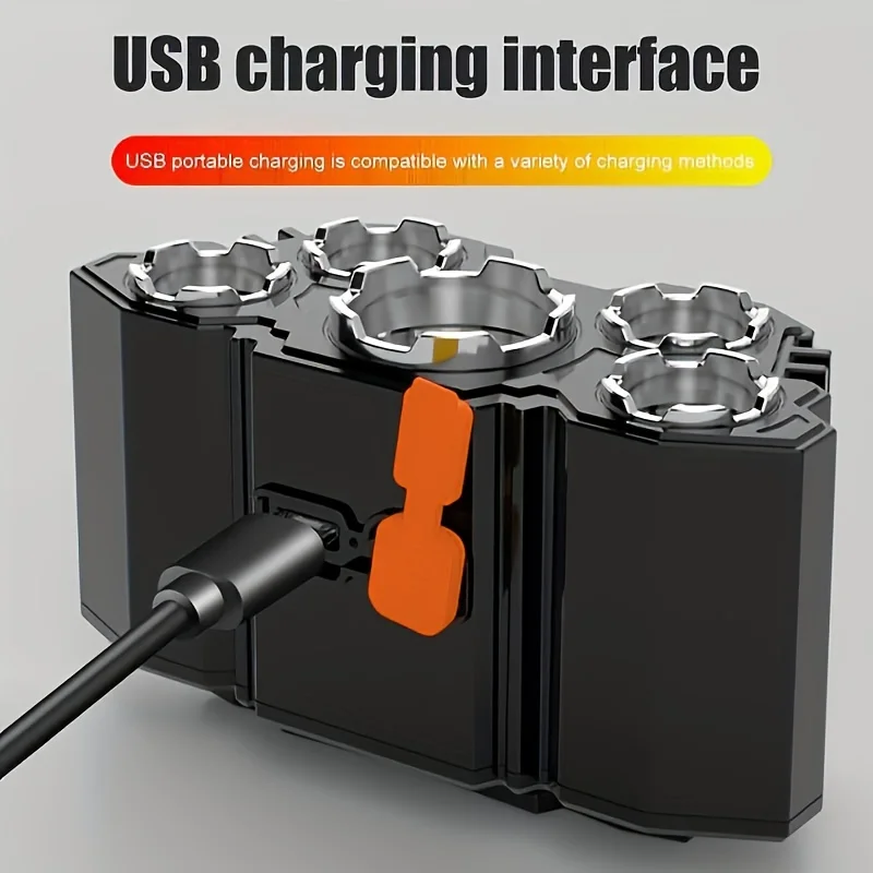 مصباح أمامي LED قابل لإعادة الشحن USB فائق السطوع 5 أوضاع عمل كشافات أمامية مقاومة للماء مثبتة على الرأس لصيد الأسماك الليلية والمشي لمسافات طويلة