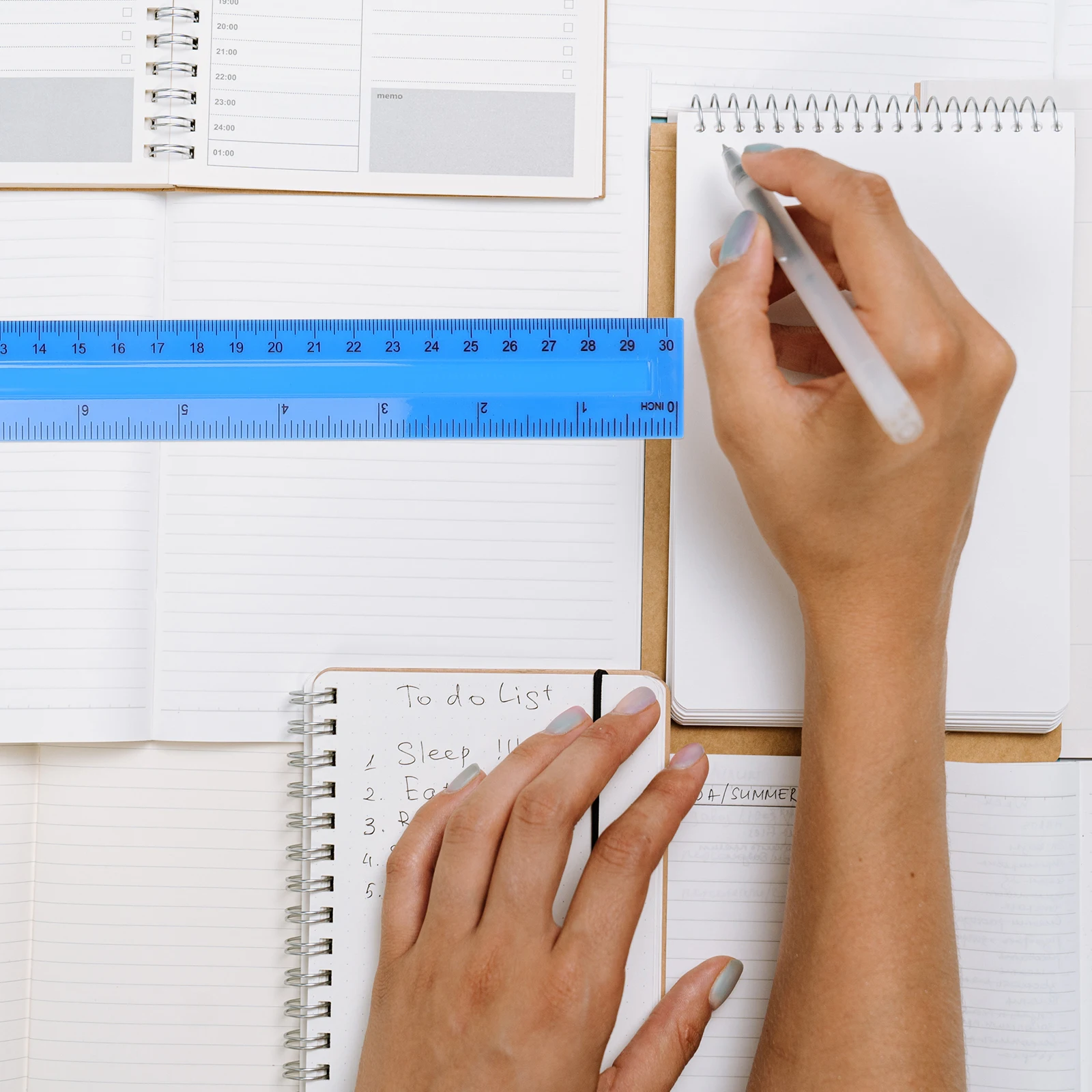 8pcs Set Metric Students High School Supplies Small Scale Plastic Lightweight Sturdy Drawing Rulers Bulk Tool