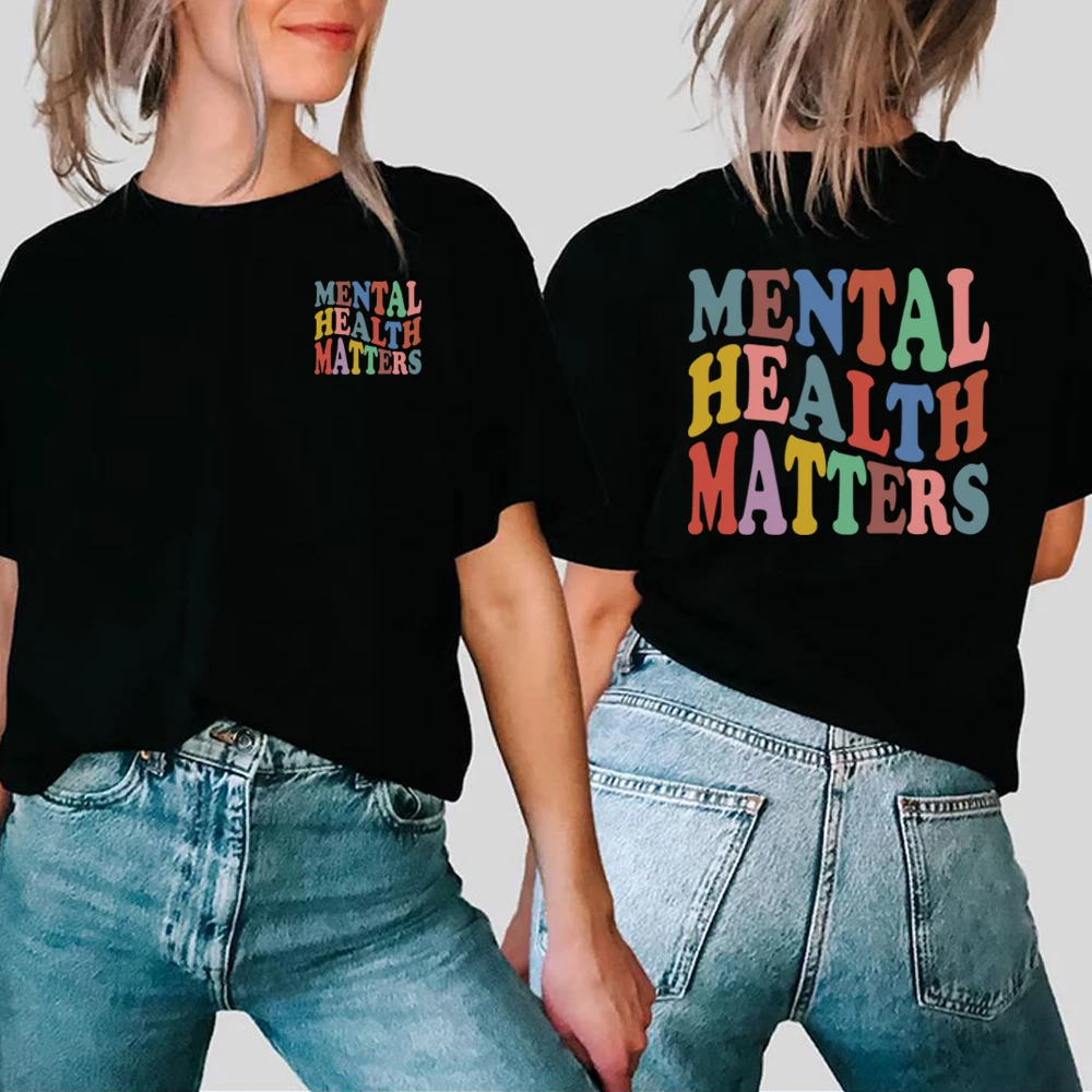 Mental Health Matters Shirt Mental Health Awareness T-shirt Unisex Short Sleeve Summer Tee Motivational Shirts Psychologist Tops