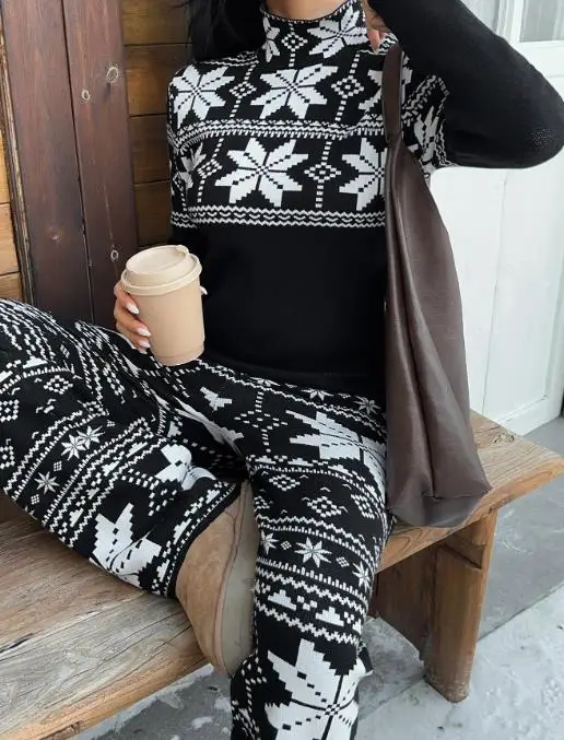 2025 automne/hiver nouvelle mode féminine décontracté à manches longues T-shirt et pantalon ensemble vêtements pour femmes