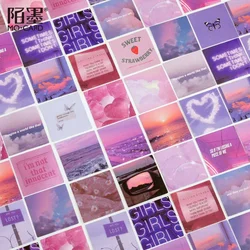 46pcs/box Moon Decorative Mini Craft Stickers Pink Album Scrapbooking Stickers DIY Diary Journal Landscape Stickers Lable