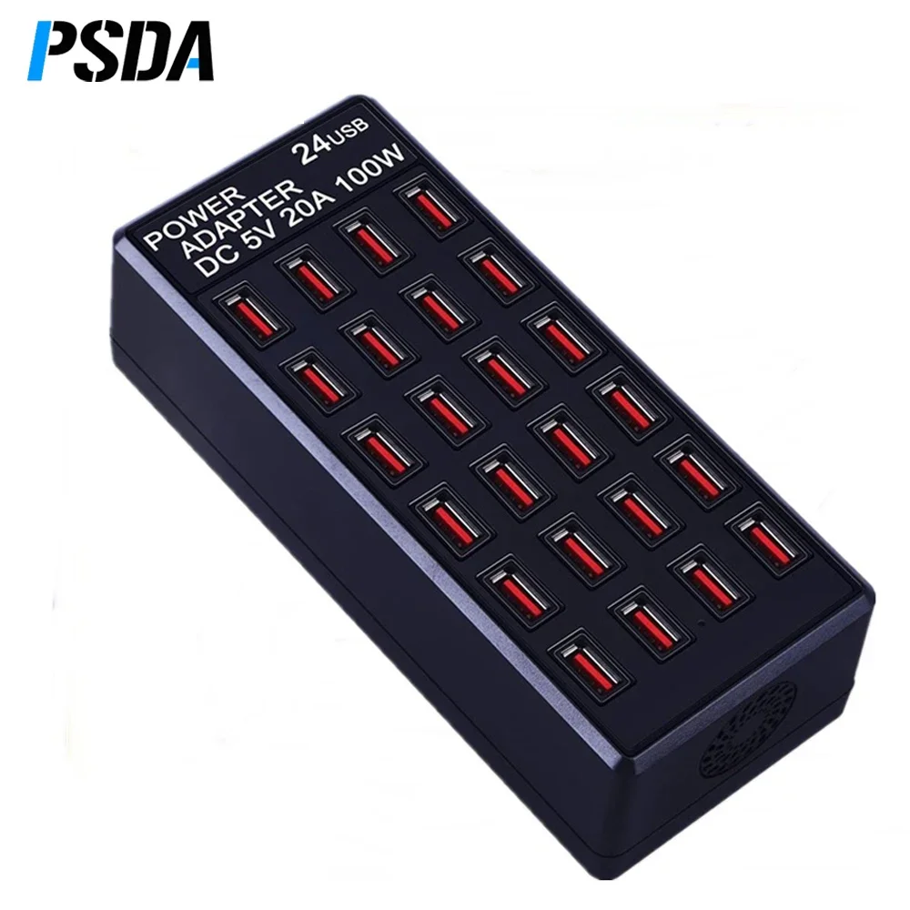 PSDA Universal 100W Multi USB Fast Charger Quick Charge 24 USB Phone Charging Station