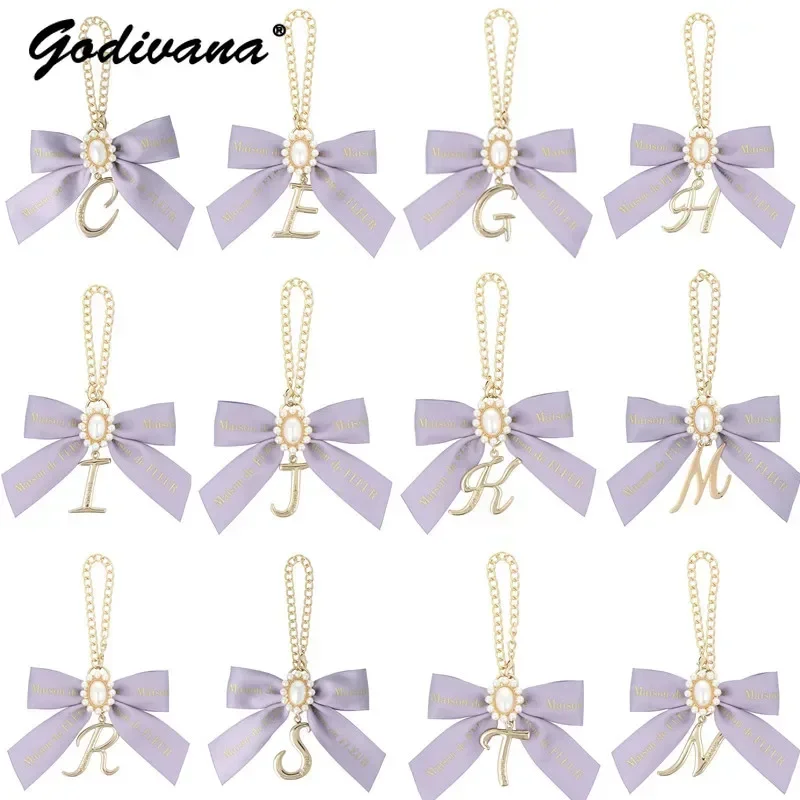 Japanese Style Bowknot Ornament Bag Pendant Lady Girls Lolita Bag Accessories Pink Light Purple Delicate Keychain Bag Charms