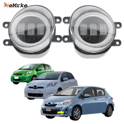 Car Led Fog Light Assembly for Toyota Vitz RS NCP91 NCP131 Yaris SE 2006~2014 Angel Eye DRL Headlight Driving Lamp Car PTF 15W