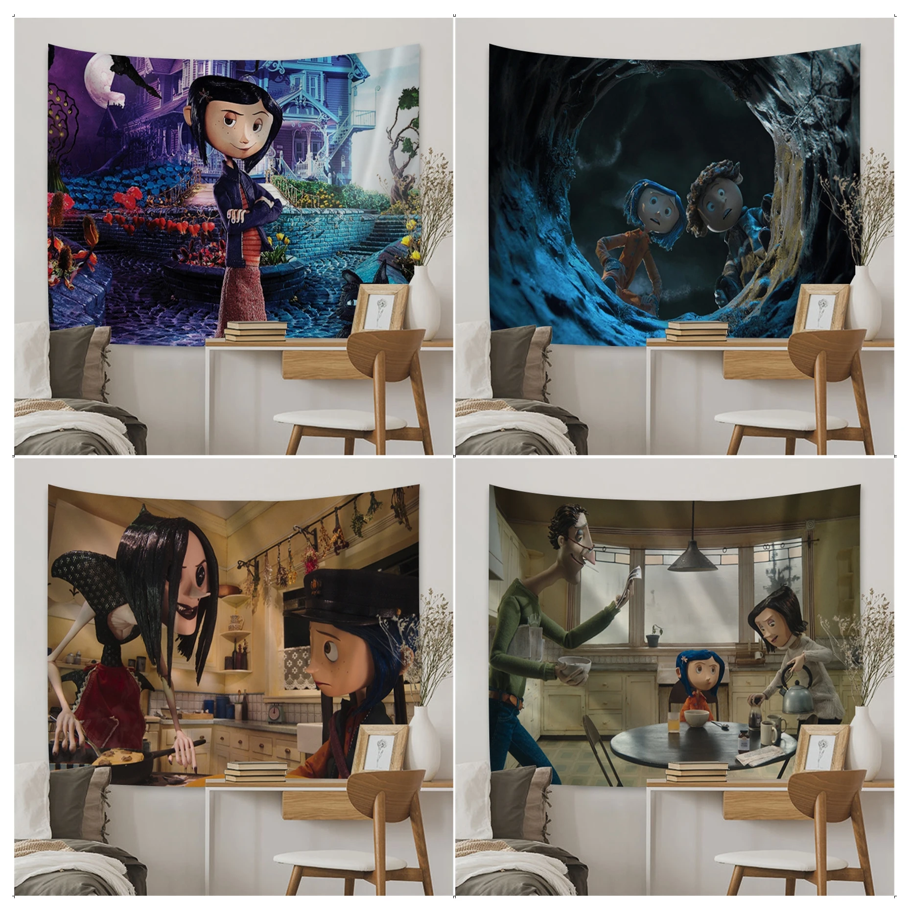 Coraline Tapestry Chart Tapestry Home Decoration hippie bohemian decoration divination Wall Hanging Home Decor