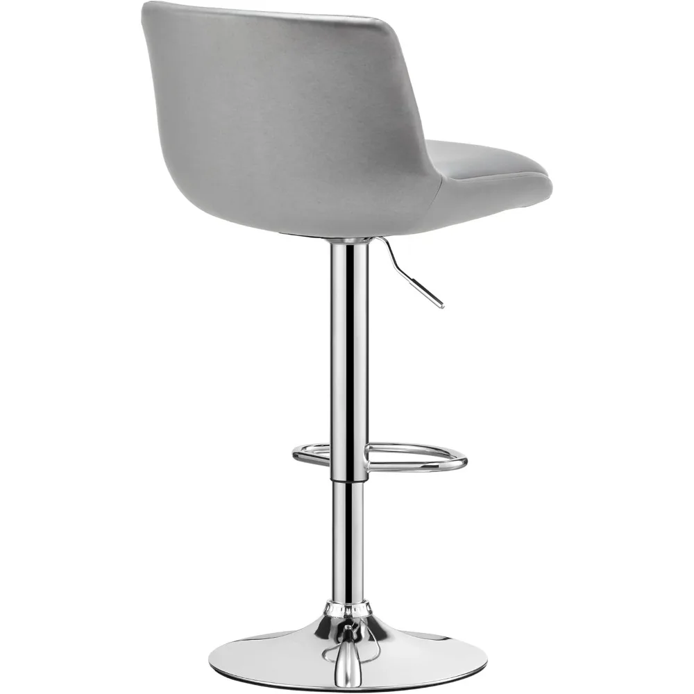 Sgabelli da bar, Sgabello girevole moderno imbottito con schienale per bar e bancone, altezza regolabile da 24 a 34, set di 2