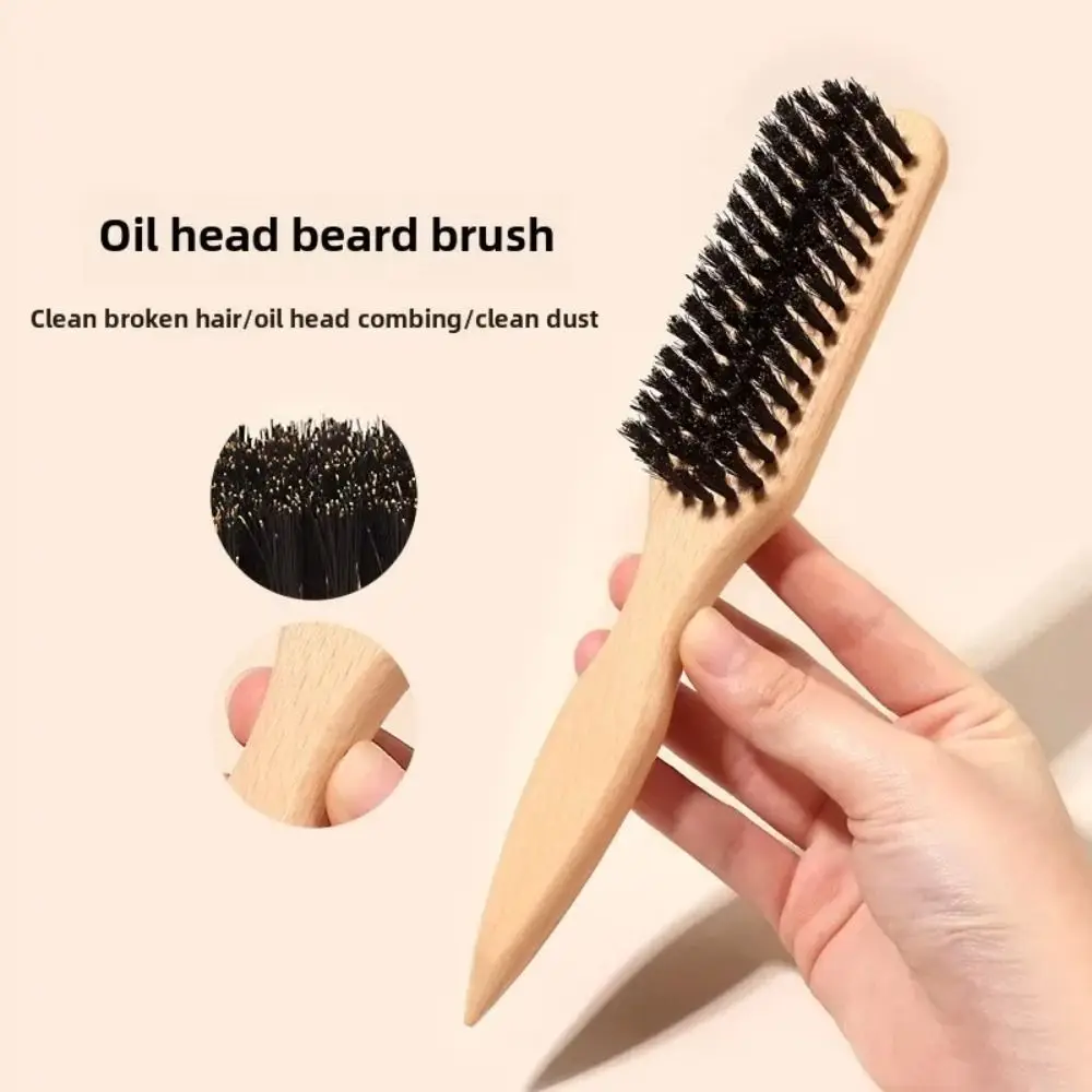 Wood Boar Bristle Hair Brush Backcombing Design Smooth Finish Slick Back Hair Brush Flyaways Control Teasing Function