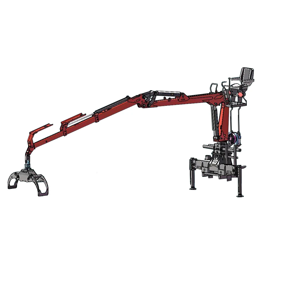 Customized Forestry Machine Trailer Mounted Log Grapple Hydraulic Manipulator Folding Arm Log Grab Crane
