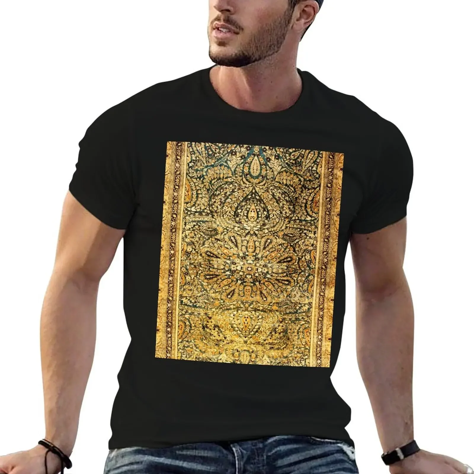 Antique Persian Khorassan Rug Print T-Shirt quick-drying boys animal print shirts graphic tee men