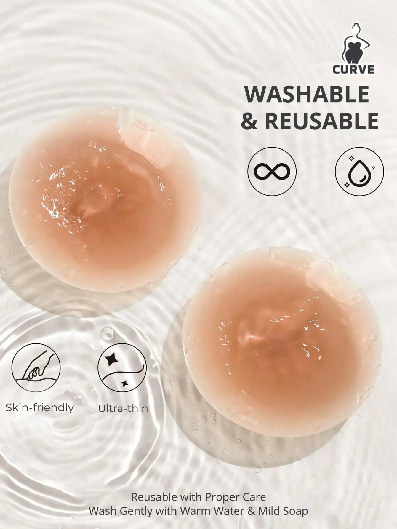 

1 пара многоразовых силиконовых накладок на соски — невидимые самоклеящиеся накладки на грудь, моющиеся, подходят для платьев с открытой спиной.