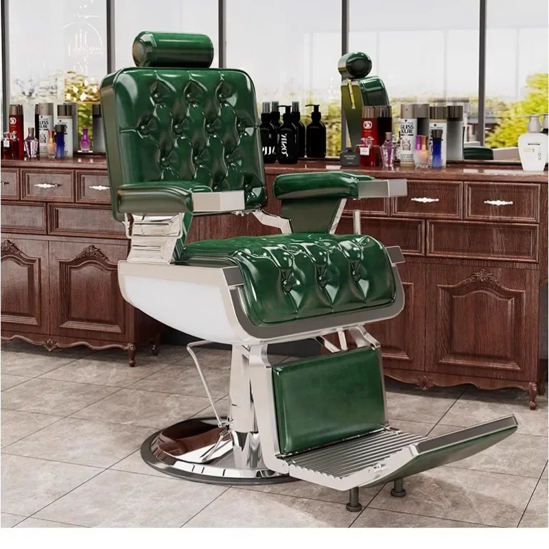 Retro Dedicated Barber Chair Hair Foldable Barber Chair Ironing Dyeing Cutting Seats Sillas De Barberia Nail Salon Furniture