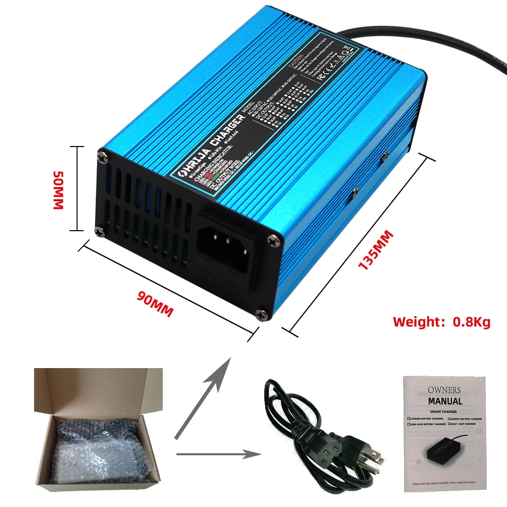 54.6v 5a Charger Smart Aluminum Case Is Suitable For 13s 48.1V Outdoor Lithium Ion Battery Car Balance Car Safe And Stable 48V