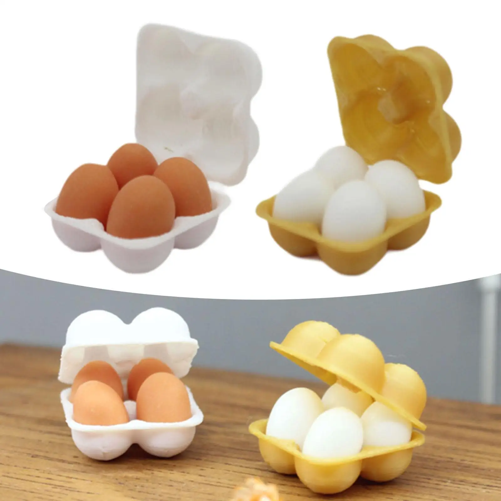 

Dollhouse Miniature Egg Tray 1/12 Egg Storage Box for Kitchen Boys Girls