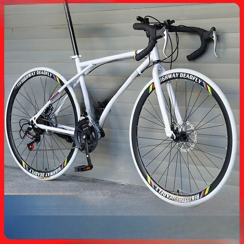 Road Bike Road Bike Men's and Women's City Riding Commuter Light Variable Speed Solid Tire, Retro Thin Wheel Adult Bike