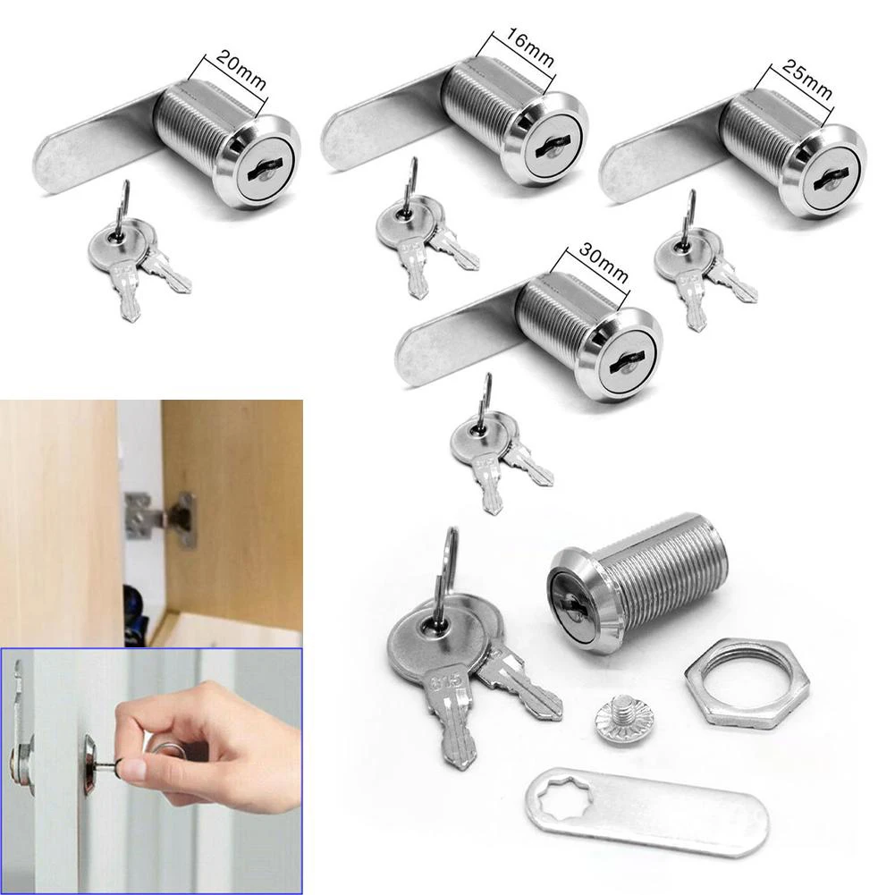 Cam Lock For Door Locker Cabinet Drawer Cupboard Mailbox 20mm 16mm 25mm 30mm Metal Key For Door Cabinet Tool Locker Furniture