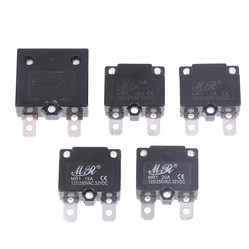 7A 10A 15A Automatic Reset Relay Fuse Therma Switch Circuit Breaker Current Overload Protector Kids Electric Car Accessories