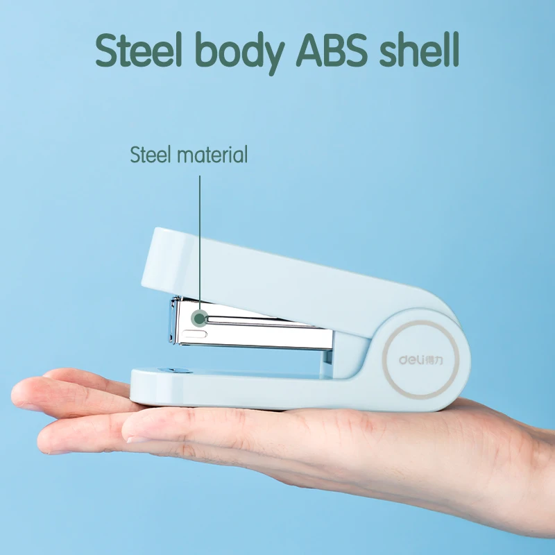 델리 표준 스테이플러 세트, 사무실, 대학 및 가정용. 미끄럼 방지 바닥, 막힘 없는 메커니즘 및 편안한 그립 기능