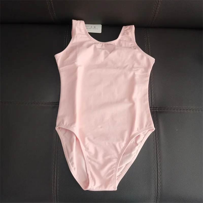 Hot Sale Cheap Kids Girls Children Training Dance Wear Cotton Spandex White Black Pink Tank Sleeveless Ballet Leotards