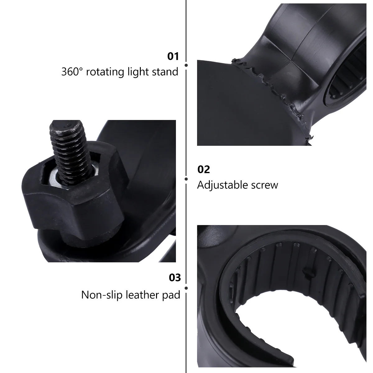 

4Pcs Bike Flashlight Holder 360 Degree Rotatable Mount for Handlebar Torch Light Clip No Tools Needed Flashlight Bike Mount