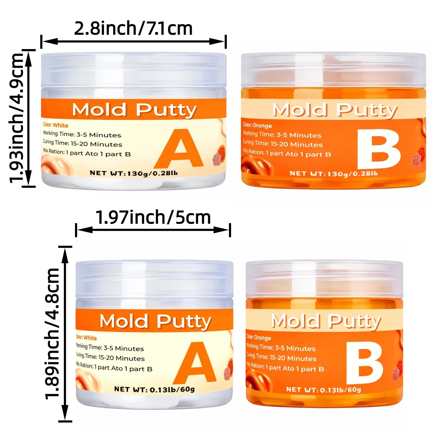 Silicone Putty Mold Making Kit Heat-Resistant For DIY Resin Epoxy Casting (Orange)
